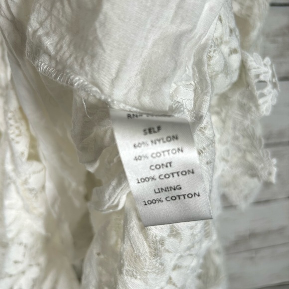 Impressions Lace Tiered Bohemian Cottagecore Babydoll White Top 2X Top - Picture 12 of 12